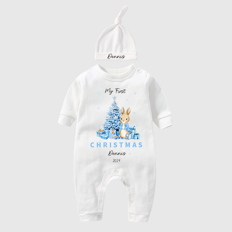Personalized Baby First Christmas Rabbit Outfit| BBCloth1205