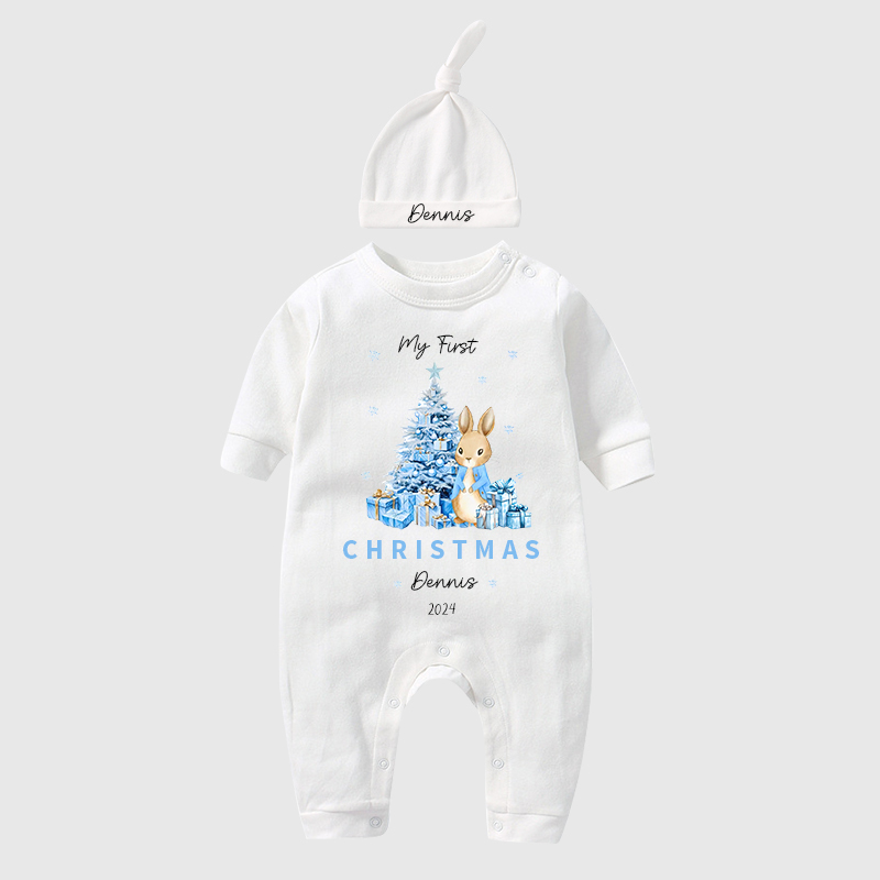 Personalized Baby First Christmas Rabbit Outfit| BBCloth1205
