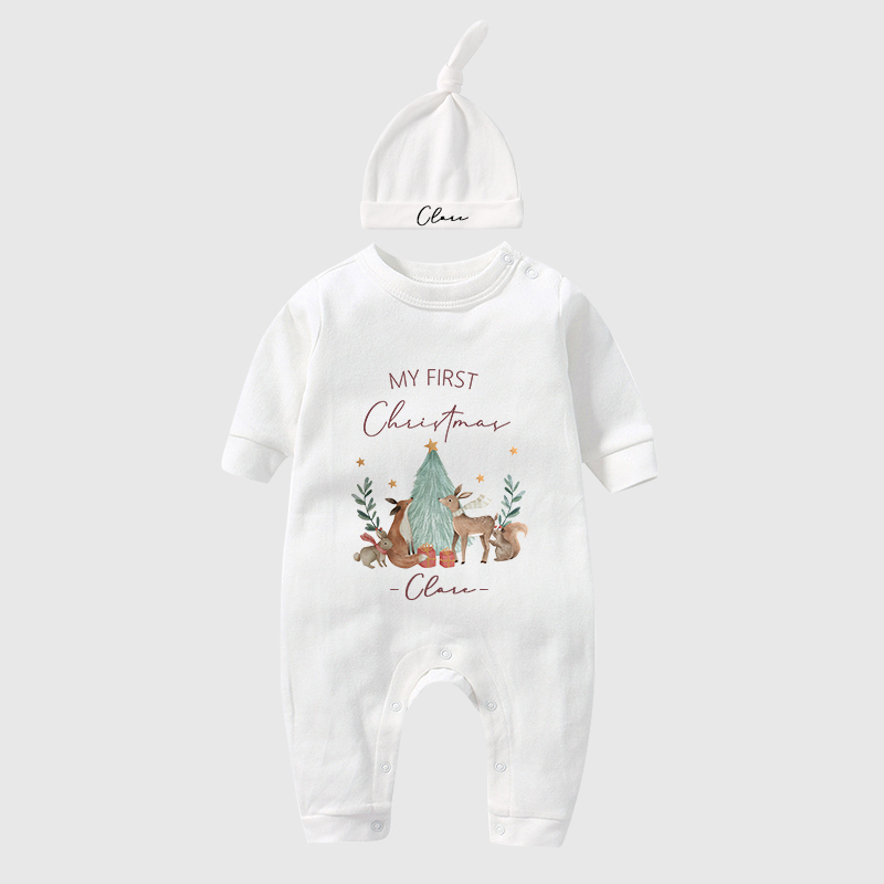 Personalized Baby First Christmas Outfit| BBCloth1208