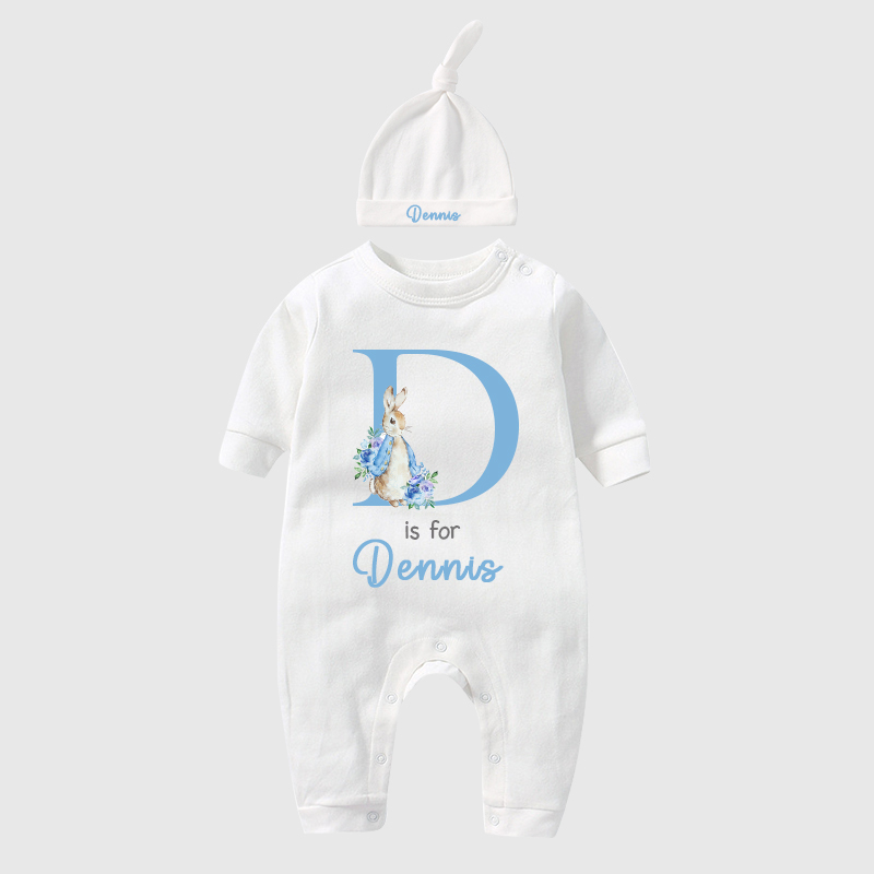 Personalized Rabbit Initial Baby Going Home Sets| BBCloth1220