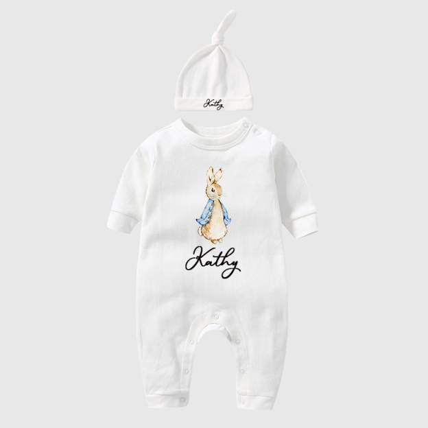 Personalized Blue & Pink Rabbit Baby Going Home Sets| BBCloth13