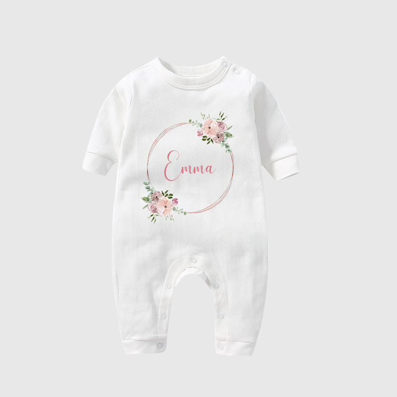 Personalized Baby Girl Newborn Floral Going Home Bodysuit| BBCloth29