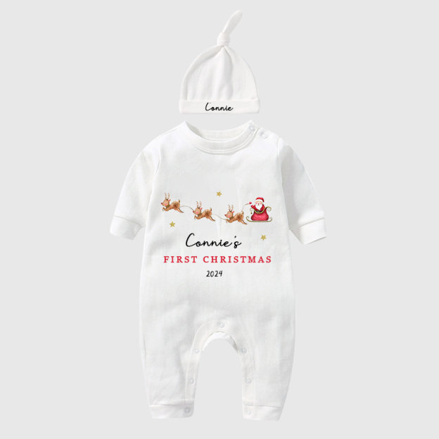 Personalized Baby First Christmas Outfit| BBCloth1202