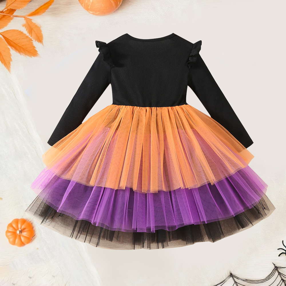 Personalized Girl Halloween Tulle Cake Dress| YESHalloween09