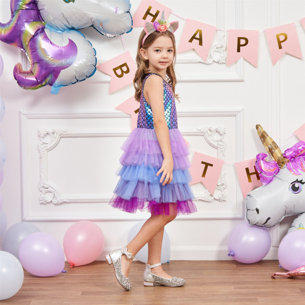 Personalized Girl Mermaid Birthday Cake Dress| Dress15