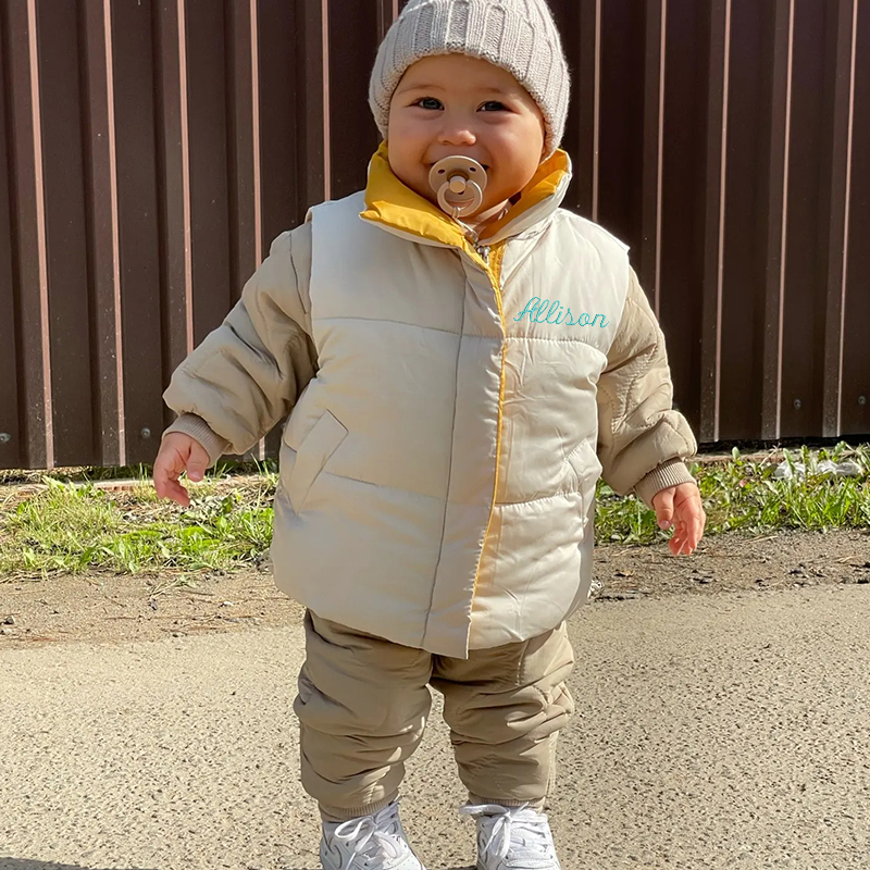 Personalized Kids Winter Thicken Warm Embroidered Vest Jackets| Cloth200