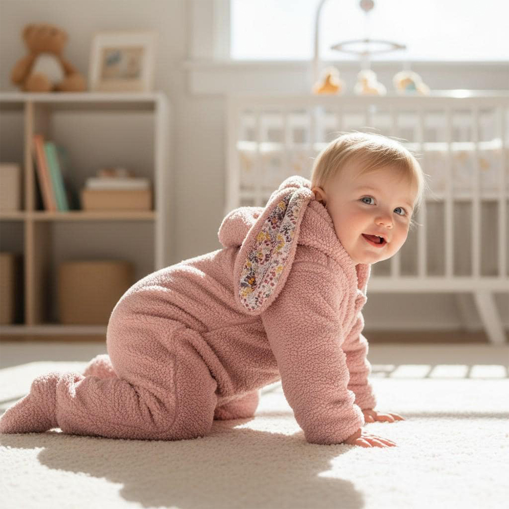 Personalized Baby  Bunny Hooded Romper| BBcloth120