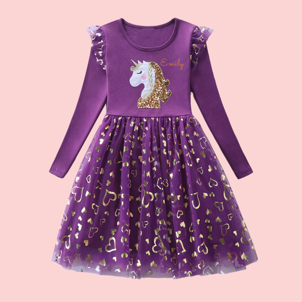 Personalized Girl Unicorn Birthday Dress| Dress09