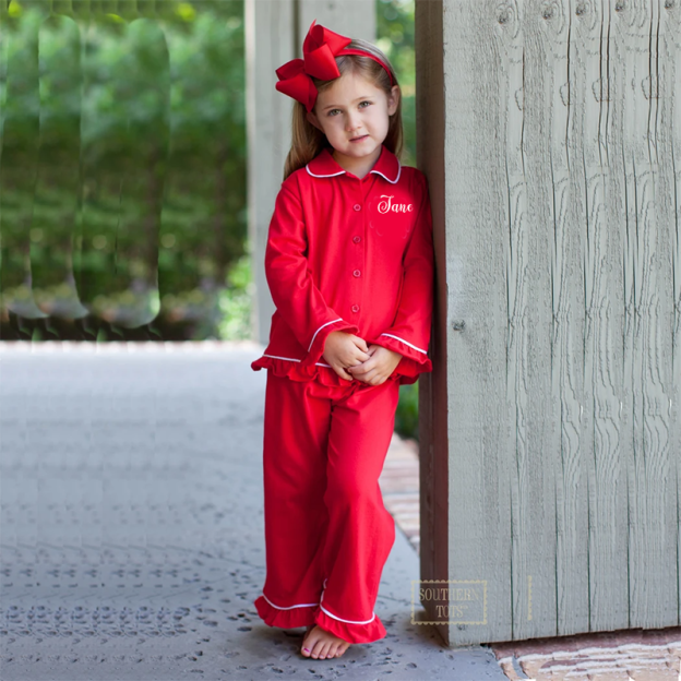 Personalized Kids Monogrammed Name Christmas Pajamas| Cloth193