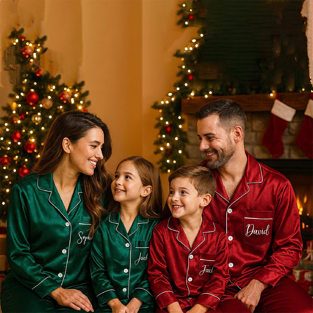 Personalized Family Stain Christmas Pajamas Set| Match07