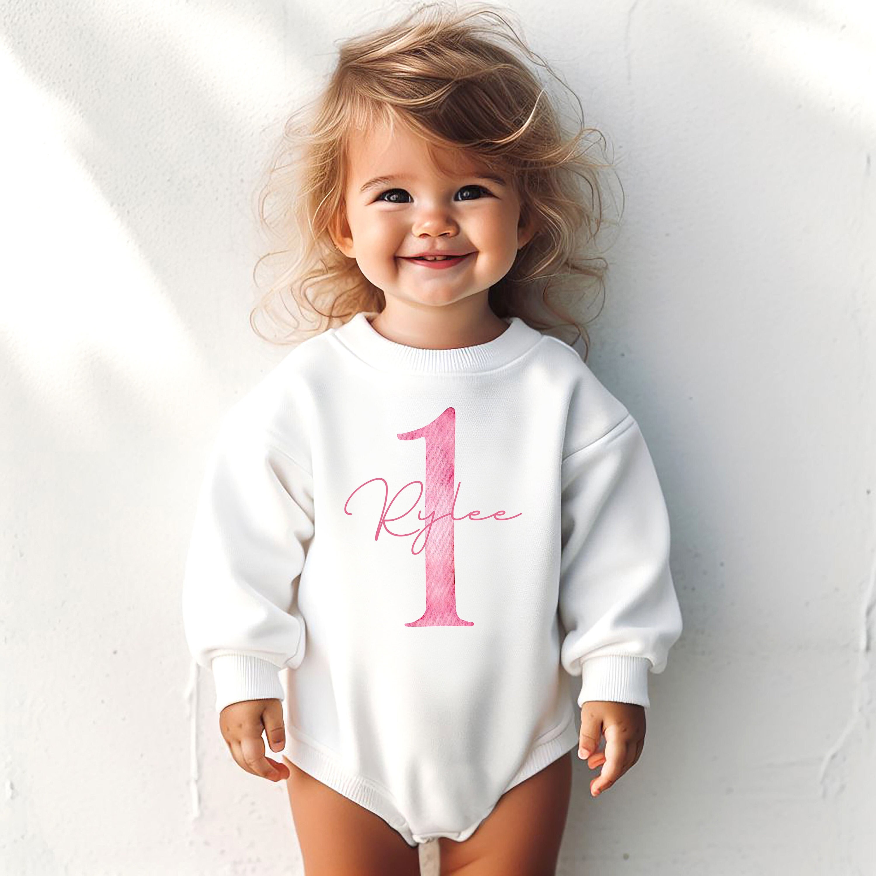]Personalized Baby 1st Birthday Sweatshirt Romper| BBcloth82
