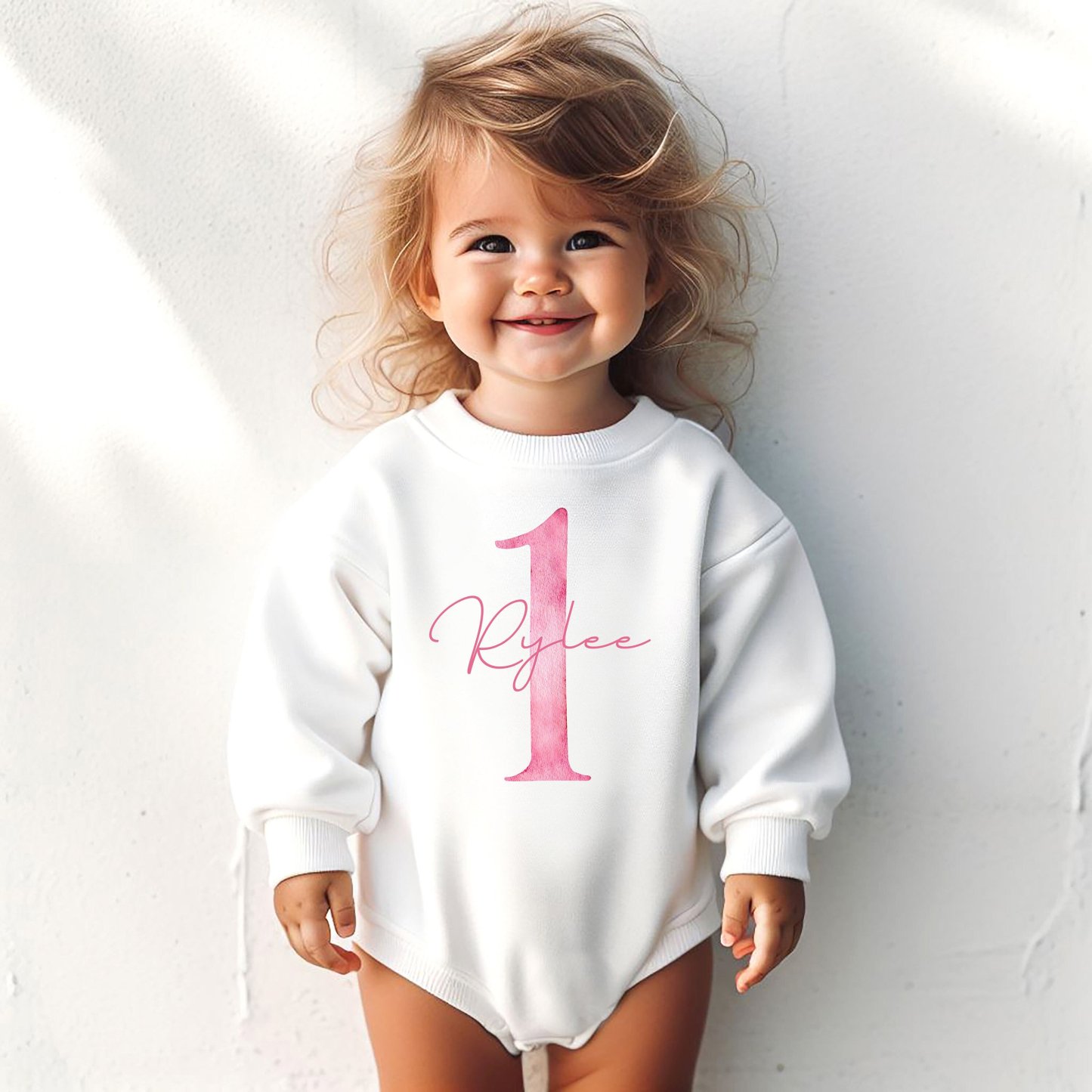 ]Personalized Baby 1st Birthday Sweatshirt Romper| BBcloth82
