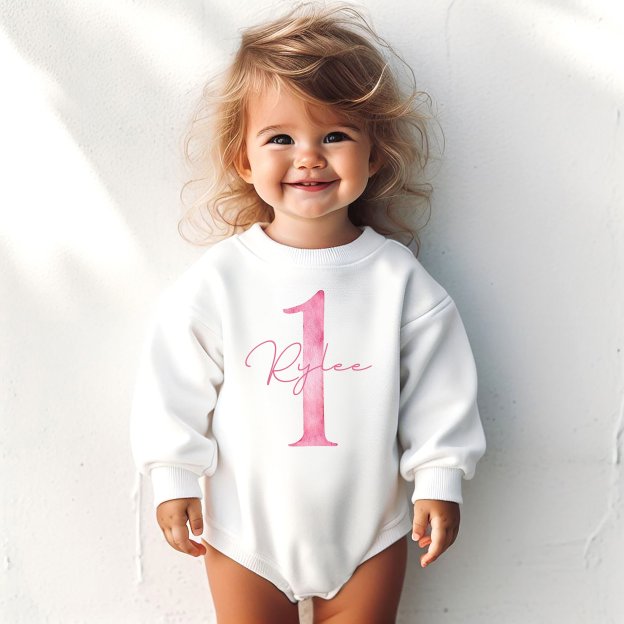 ]Personalized Baby 1st Birthday Sweatshirt Romper| BBcloth82