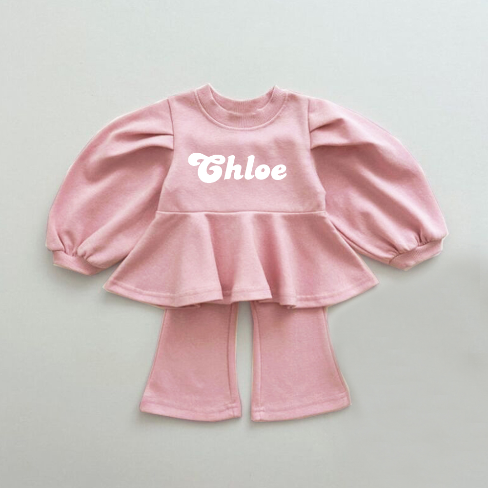 Personalized Girl Casual Sweatshirt and Pants Set| Cloth261