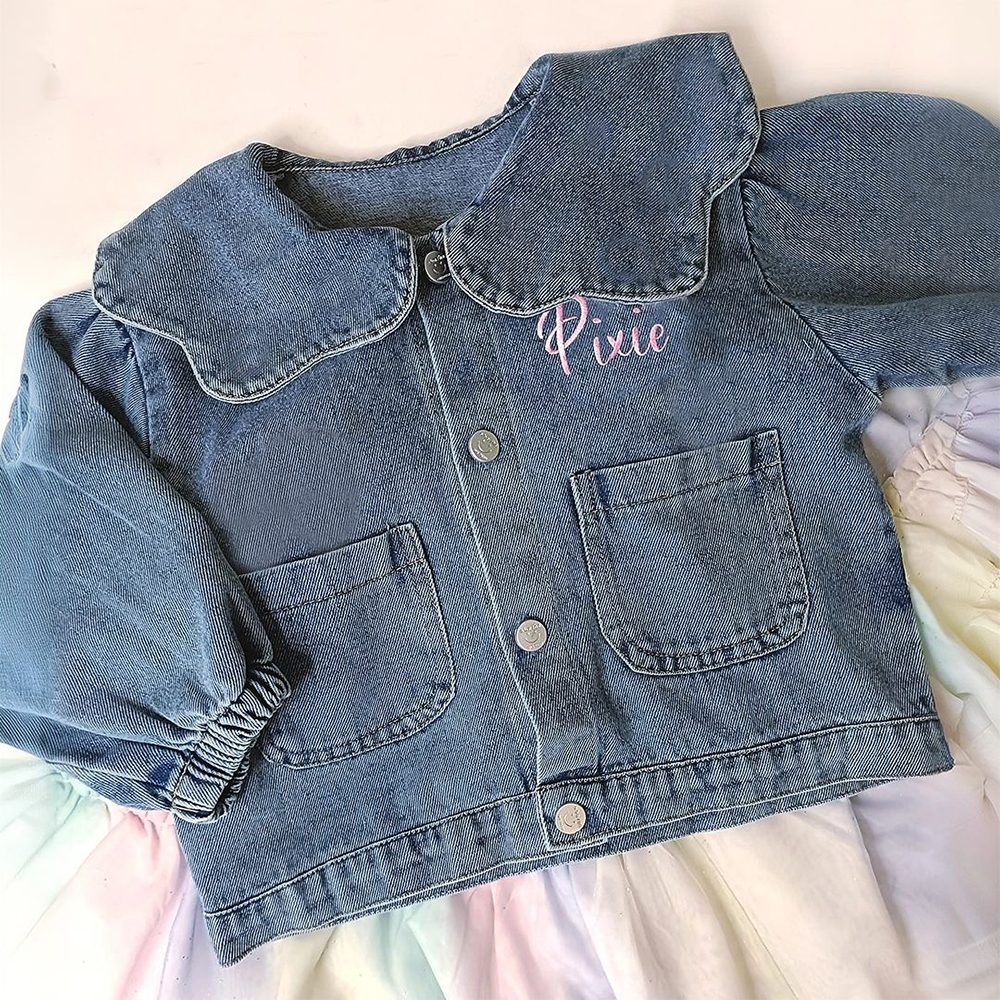 Personalized Girl Embroidered Denim Jacket| Cloth226