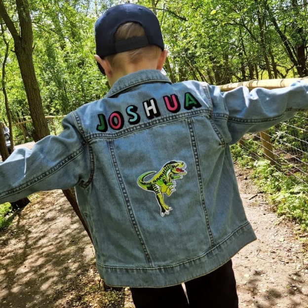 Personalized Kids Hand Patch Rainbow Denim Jacket| Cloth262