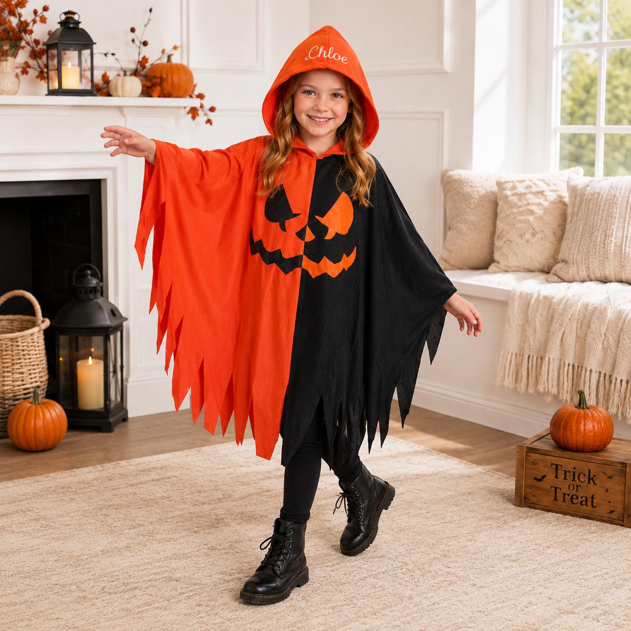 Personalized Children's Embroidered Halloween Hooded Cape| YESHalloween12