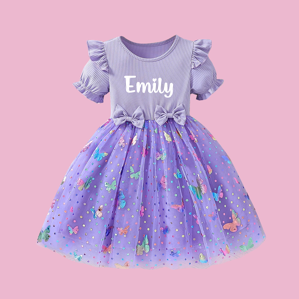 Personalized Girl Summer Butterfly Tutu Dress| Dress52