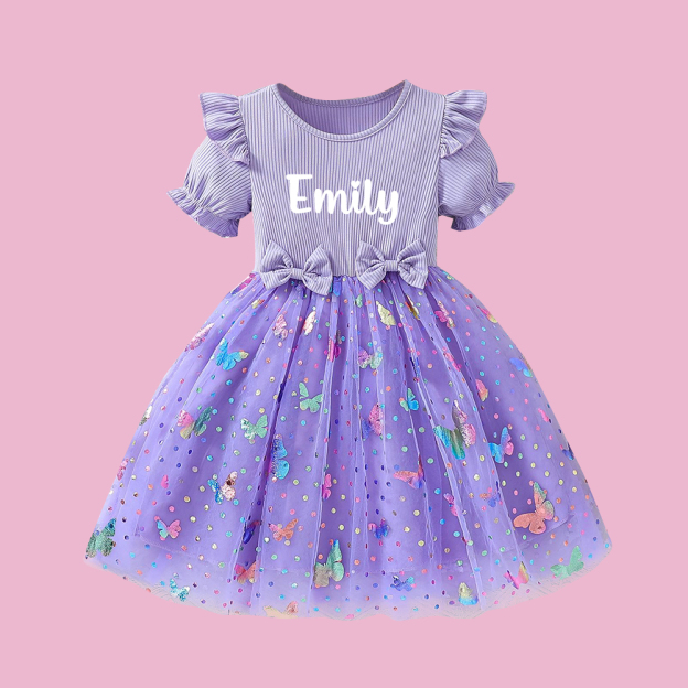 Personalized Girl Summer Butterfly Tutu Dress| Dress52