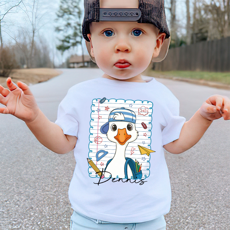 Personalized Kids Back To School Goose T-Shirt| Cloth1482