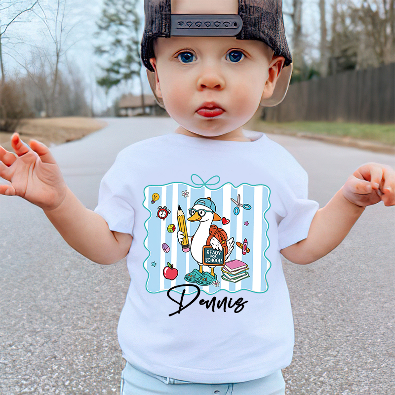 Personalized Kids Back To School Goose T-Shirt| Cloth1483