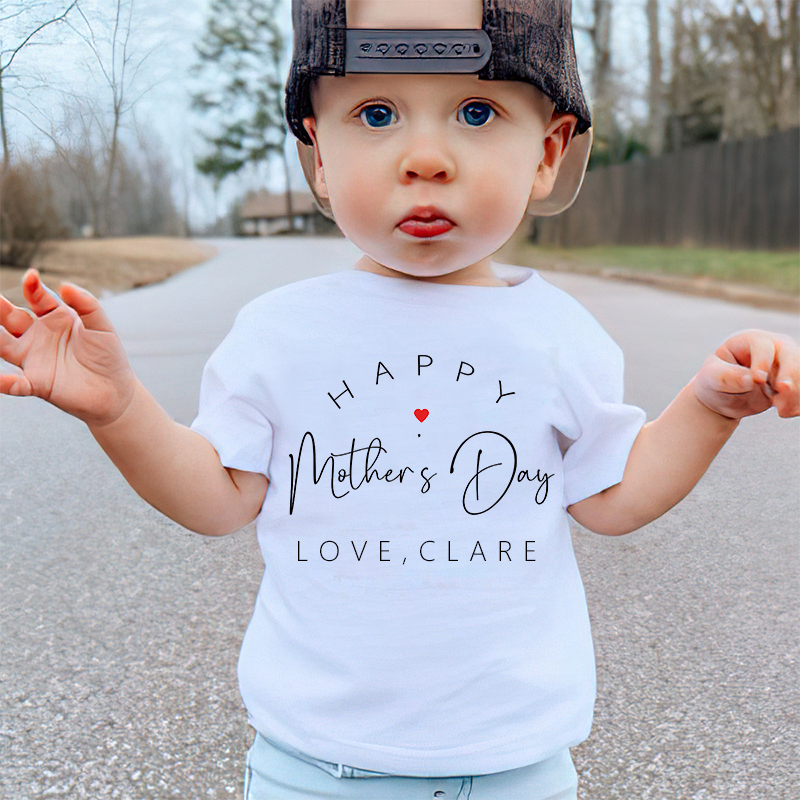 Personalized Kid Happy Mother's Day T-Shirt| Cloth1438