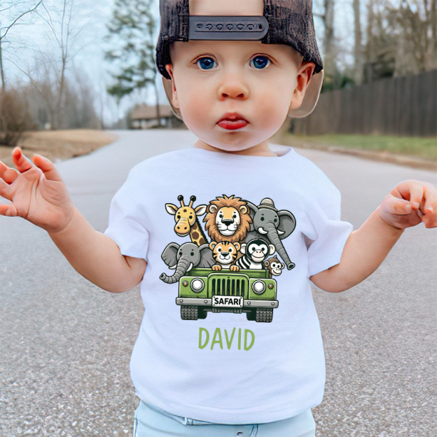 Personalized Kid Safari Birthday Cozy T-Shirt| Cloth1445