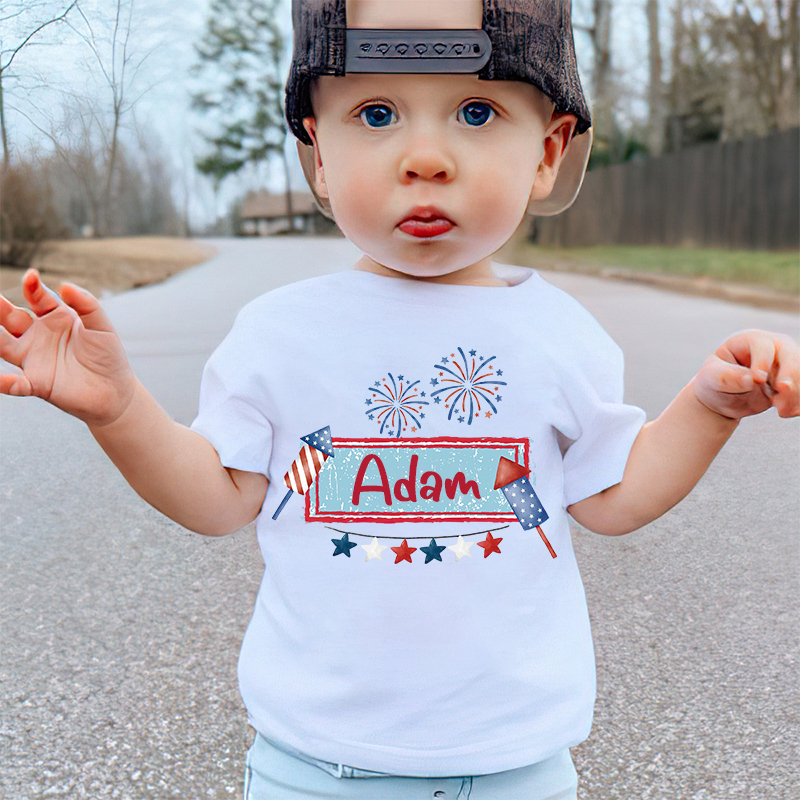 Personalized Kid 4th Of July Firework Independence T-Shirt| Cloth1452