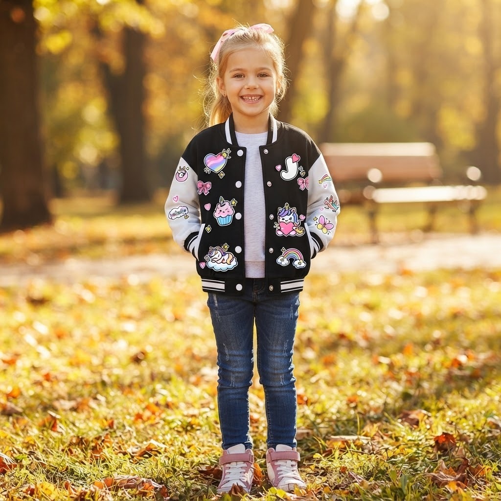 Personalized Kids Unicorn Varsity Jacket | Cloth290