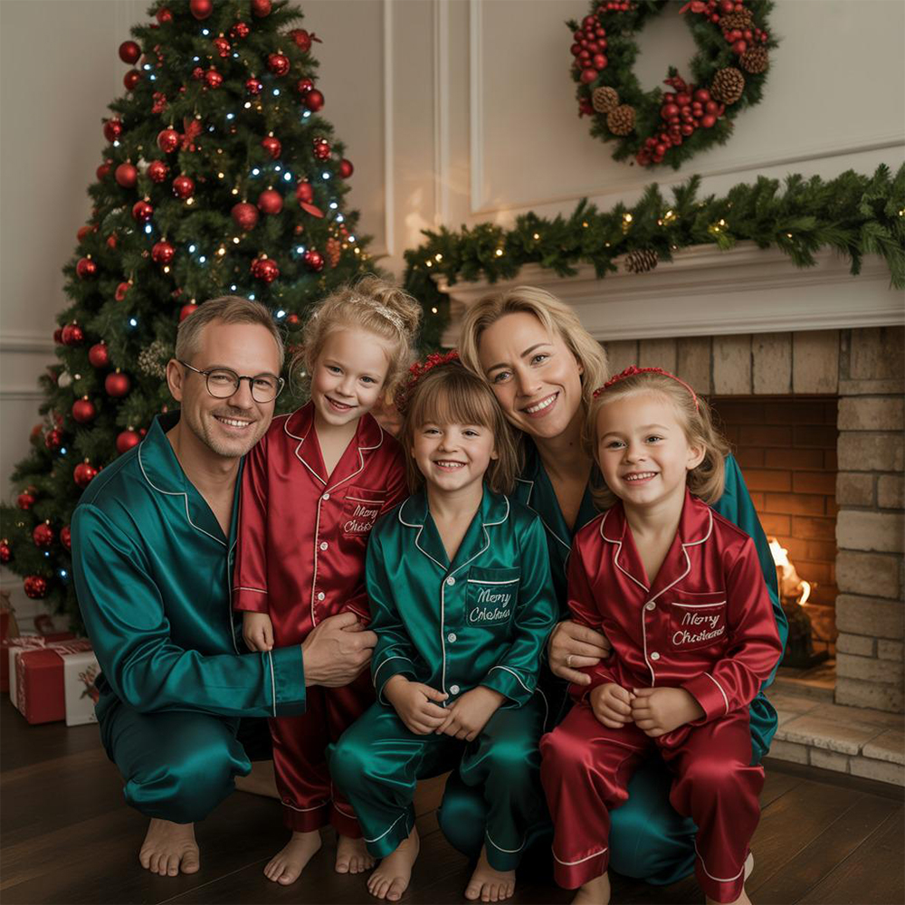 Personalized Family Stain Christmas Pajamas Set| Match07