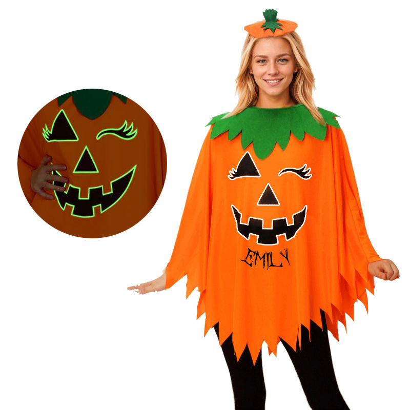 Personalized Halloween Night Glowing Costumes Pumpkin Set| YESHalloween05
