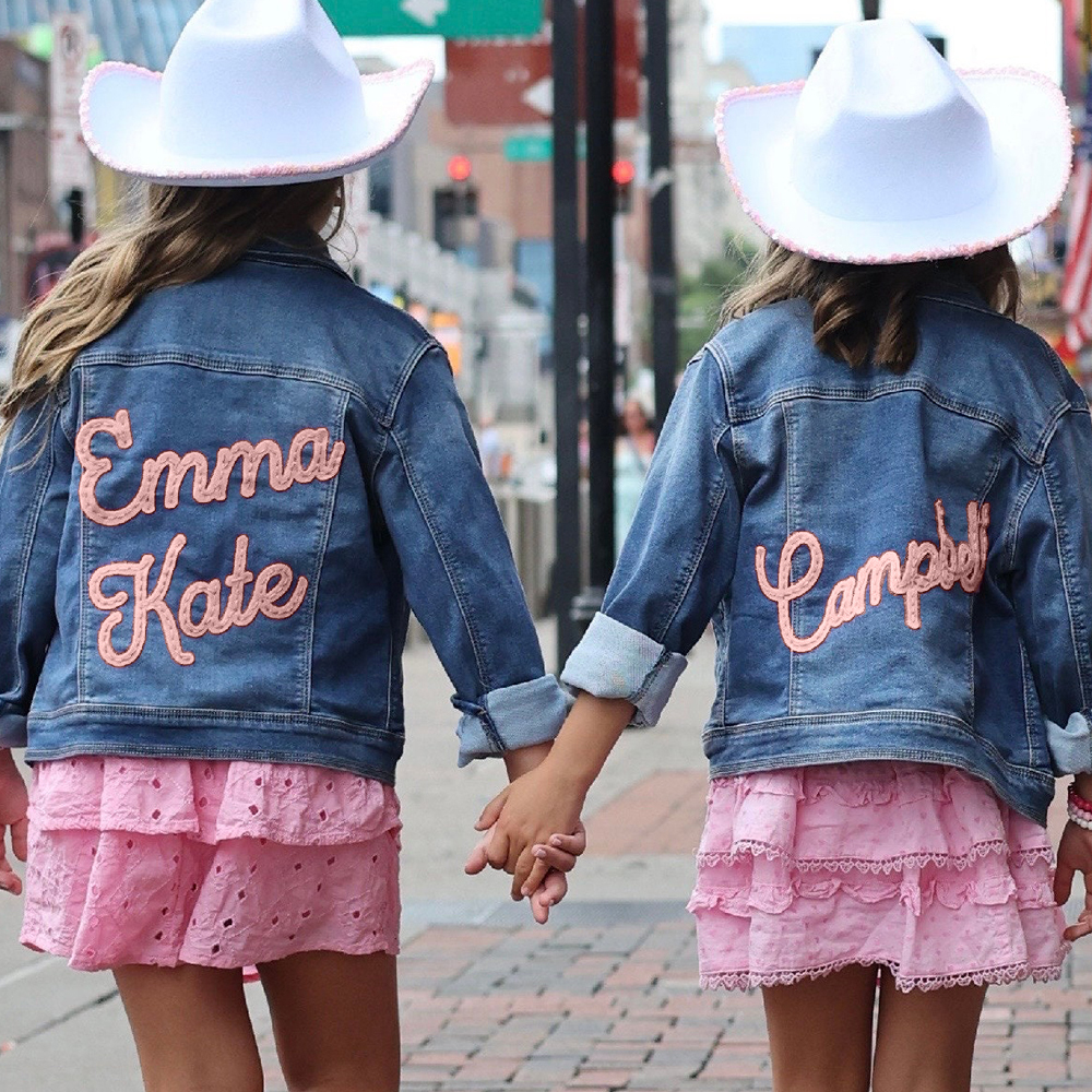Personalized Hand-Embroidered Kid Denim Jacket| Cloth258