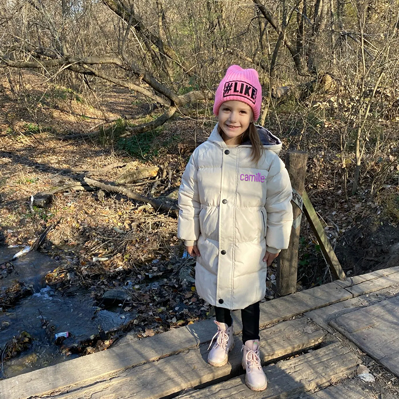 Personalized Kids Winter Thicken Warm Embroidered Long Jackets| Cloth199