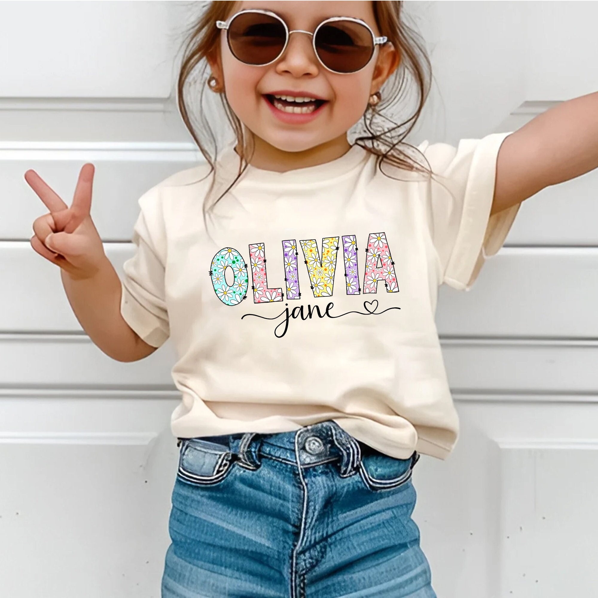 Personalized Girl Colorful Daisy Birthday T-Shirt| Cloth1474