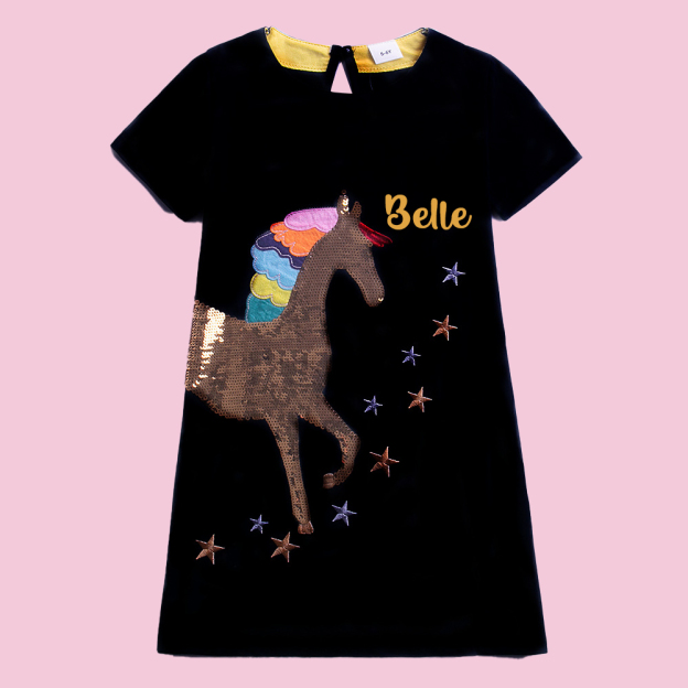 Personalized Girl Summer Unicorn Casual Dress| Dress11