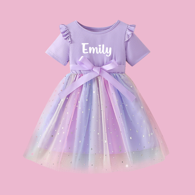 Personalized Girl Summer Rainbow Tutu Dress| Dress51