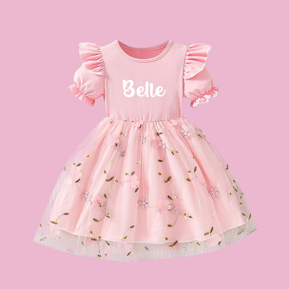 Personalized Girl Flower Summer Dress| Dress43