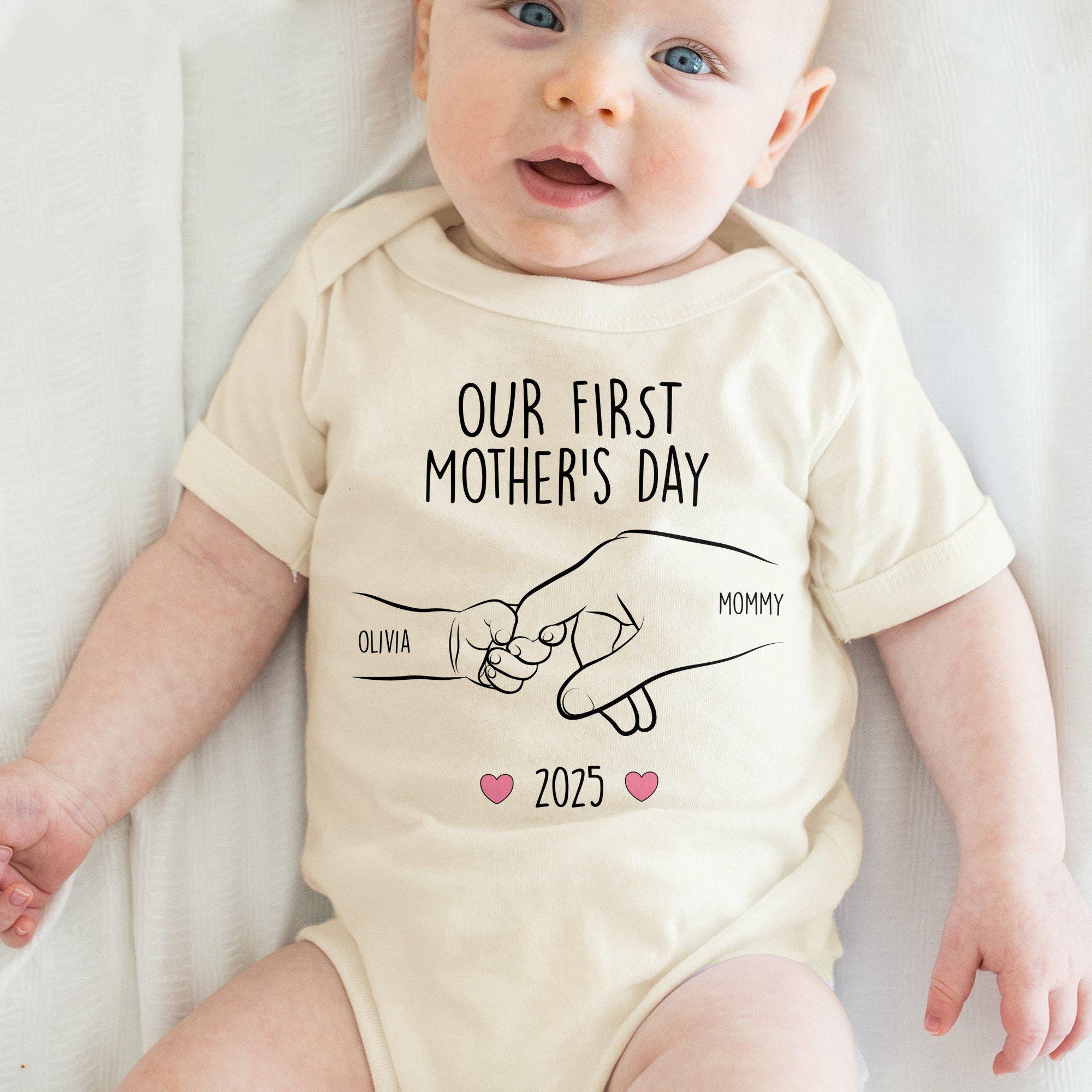 Personalized Our First Mother's Day Baby Cozy Onesie| BBcloth2216