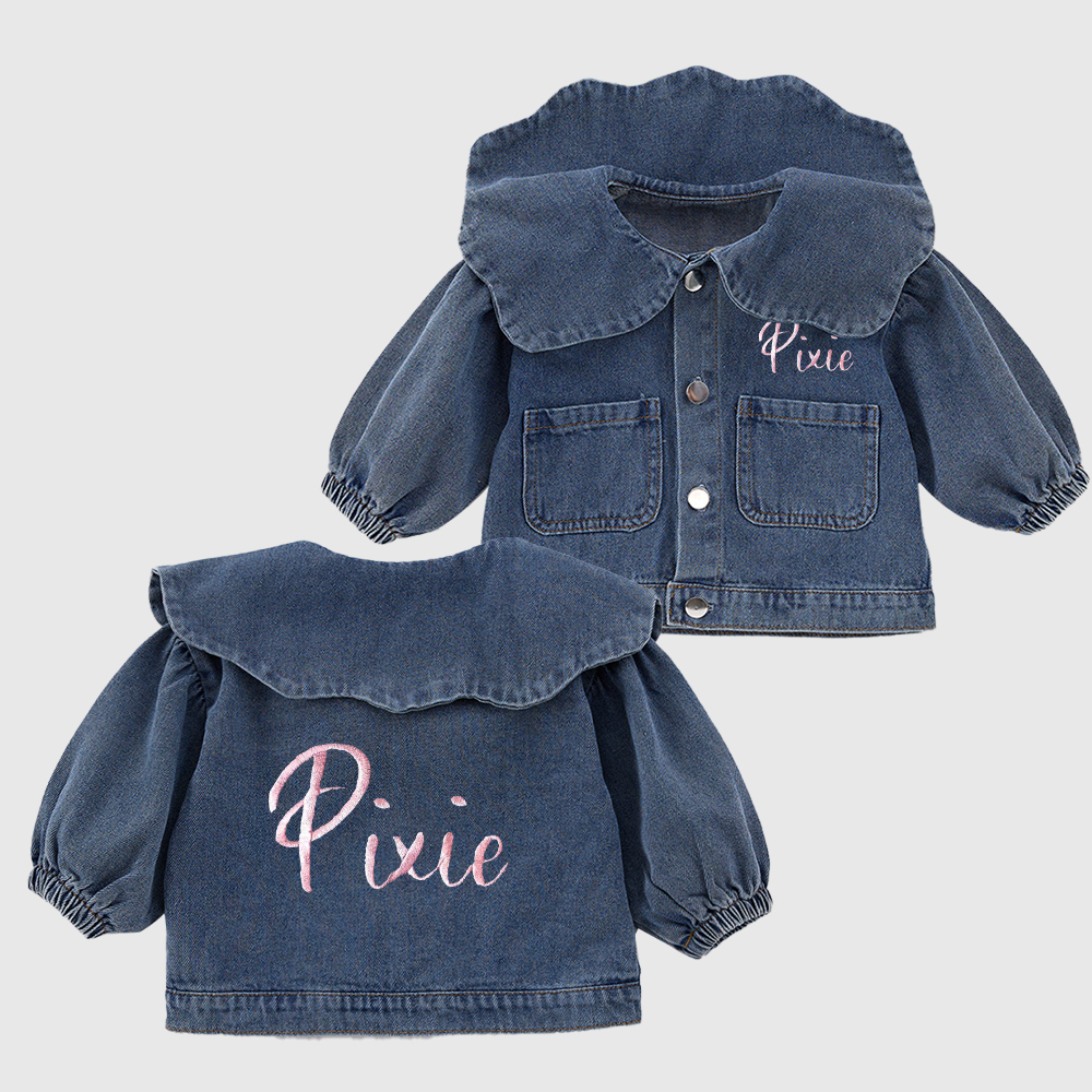 Personalized Girl Embroidered Denim Jacket| Cloth226