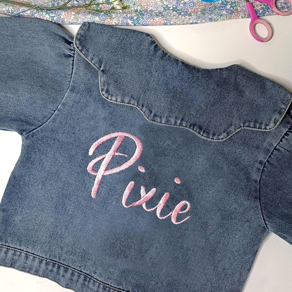 Personalized Girl Embroidered Denim Jacket| Cloth226