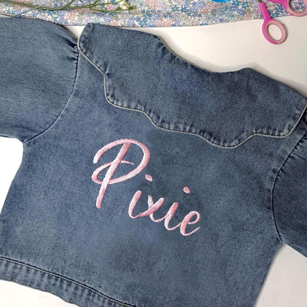 Personalized Girl Embroidered Denim Jacket| Cloth226