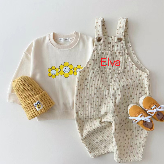 Personalized Kids Multicolor Cozy Overalls| Pants14
