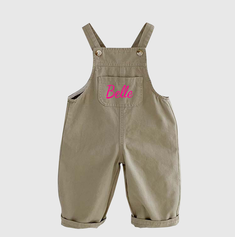 Personalized Kids Oversized Denim Overalls| Pants11