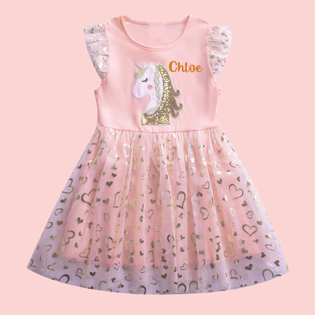 Personalized Girl Magical Unicorn Birthday Dress| Dress06
