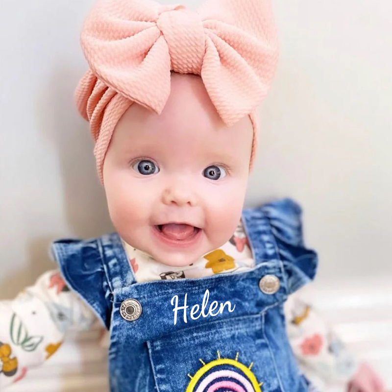 Personalized Baby Girl Denim Romper| BBcloth86