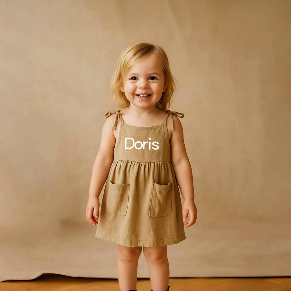 Personalized Girls Name Spaghetti Strap Dress| Dress17