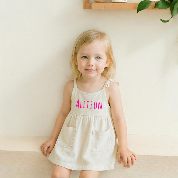 Personalized Girls Name Spaghetti Strap Dress| Dress17
