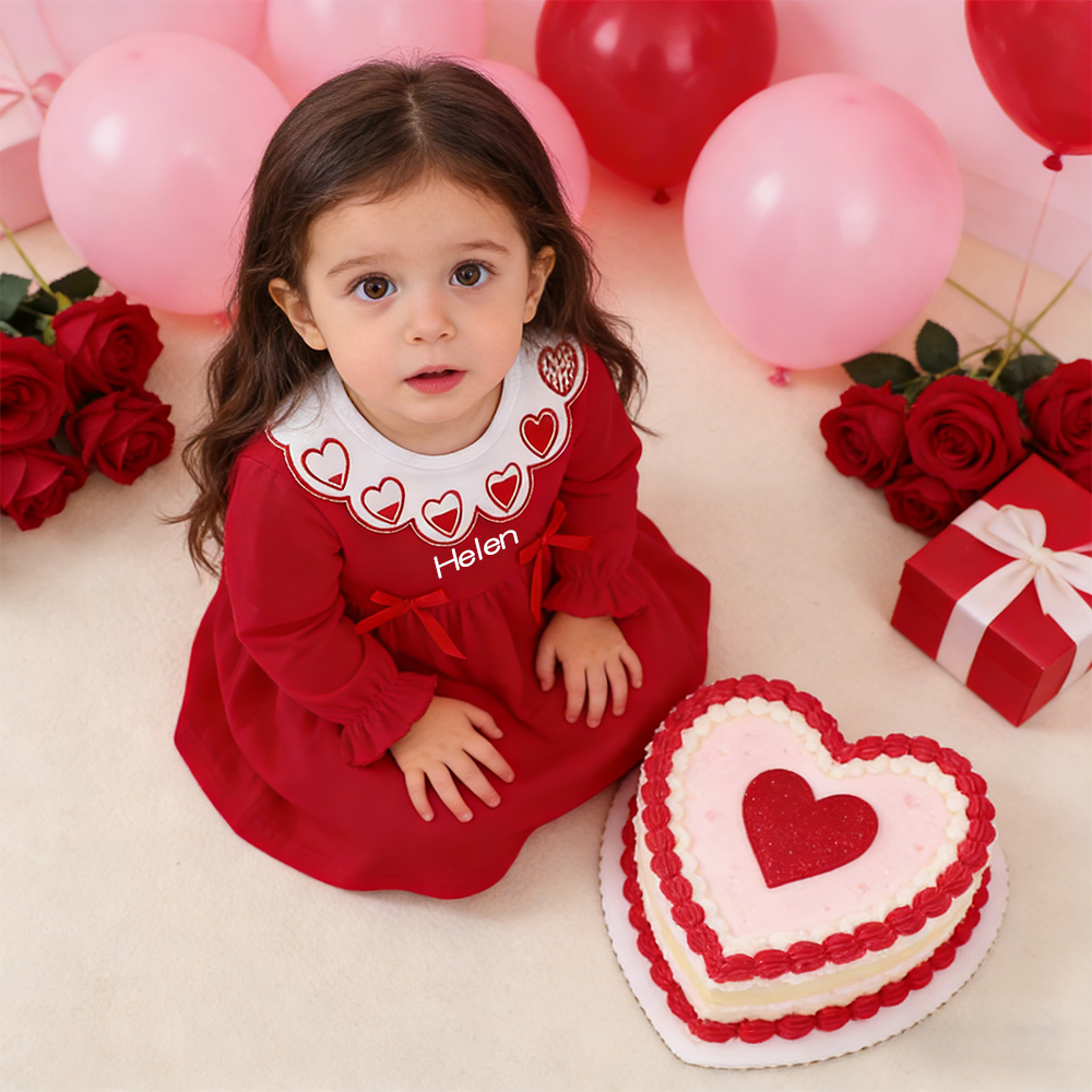 Personalized Girl Valentine's Day Heart Dress| YESVa13