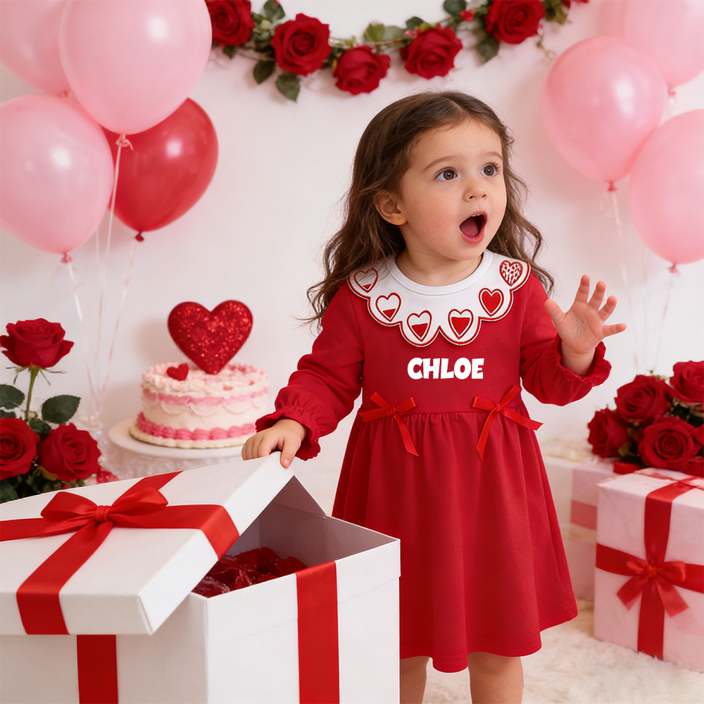 Personalized Girl Valentine's Day Heart Dress| YESVa13