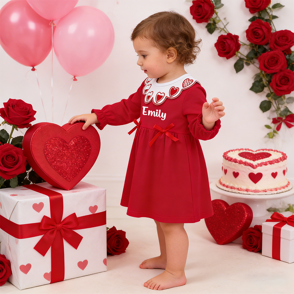 Personalized Girl Valentine's Day Heart Dress| YESVa13